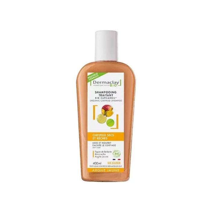 DERMACLAY Shampooing Cheveux Secs et Rèches Bio 400ml