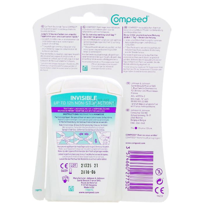 Compeed patch invisible traitement bouton de fievre x15