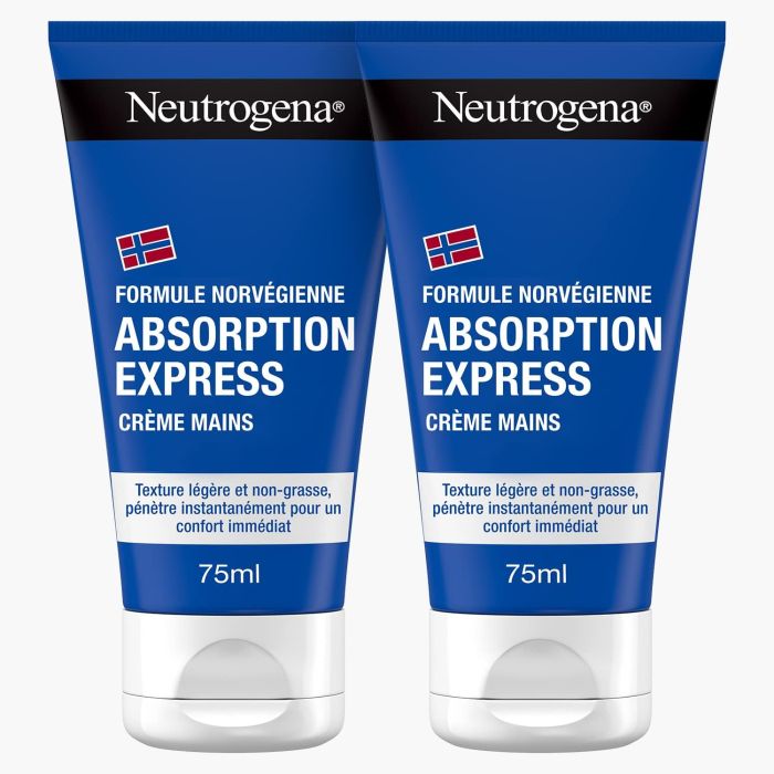 Neutrogena formule norvegienne creme mains absorption express, 2 x 75ml