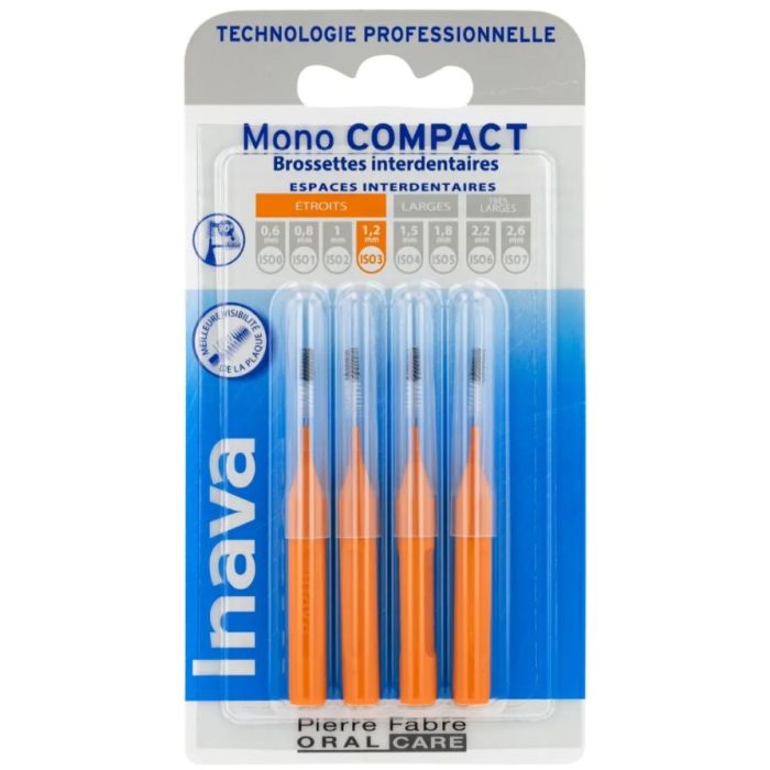 INAVA Mono Compact 1.2mm - ISO 3 (Orange) - 4 Brossettes