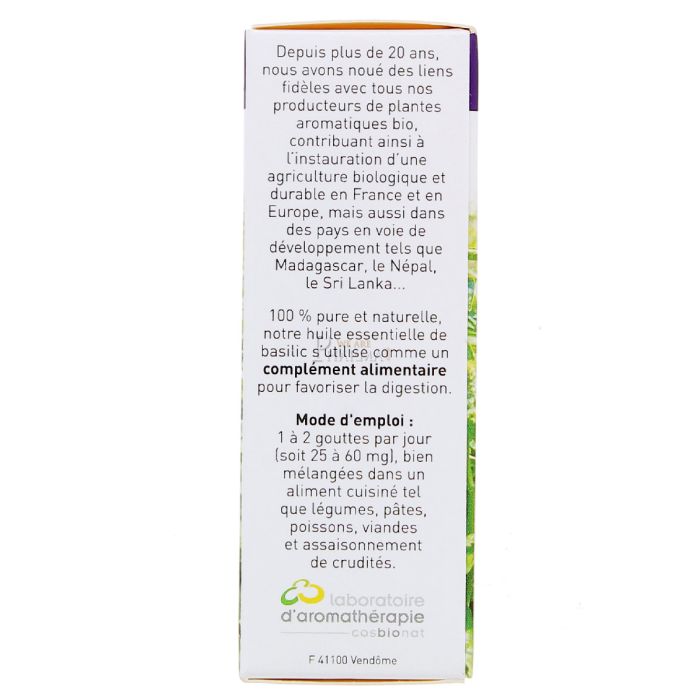 Huile essentielle de basilic docteur valnet 10ml