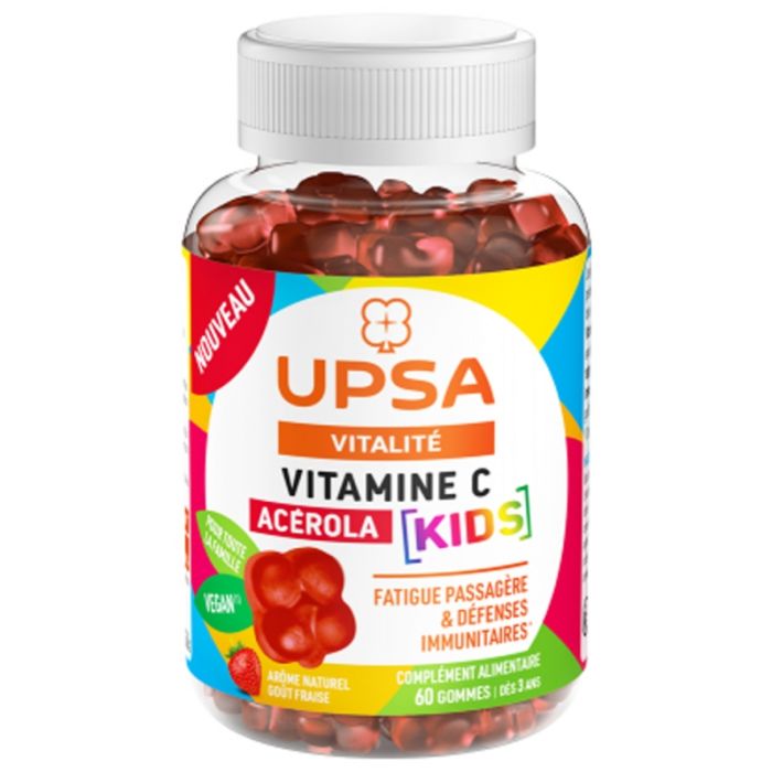 UPSA Vitalité Acerola Kids Fatigue Passagère Dès 3 ans 60 gommes