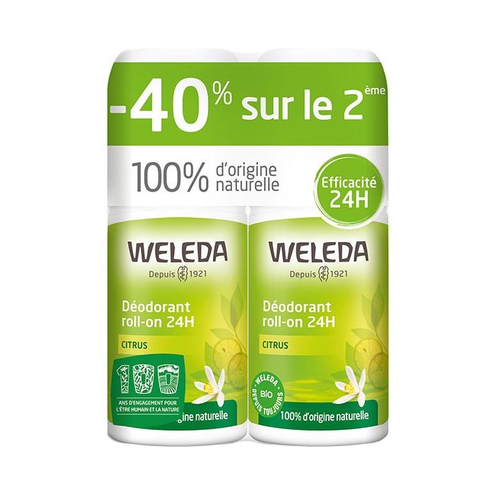 WELEDA Déodorant Roll-on 24h Citrus 2x50ml