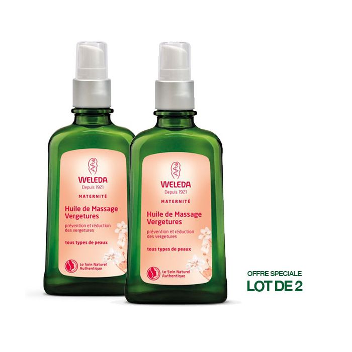 WELEDA Huile de Massage Vergetures 2x100ml