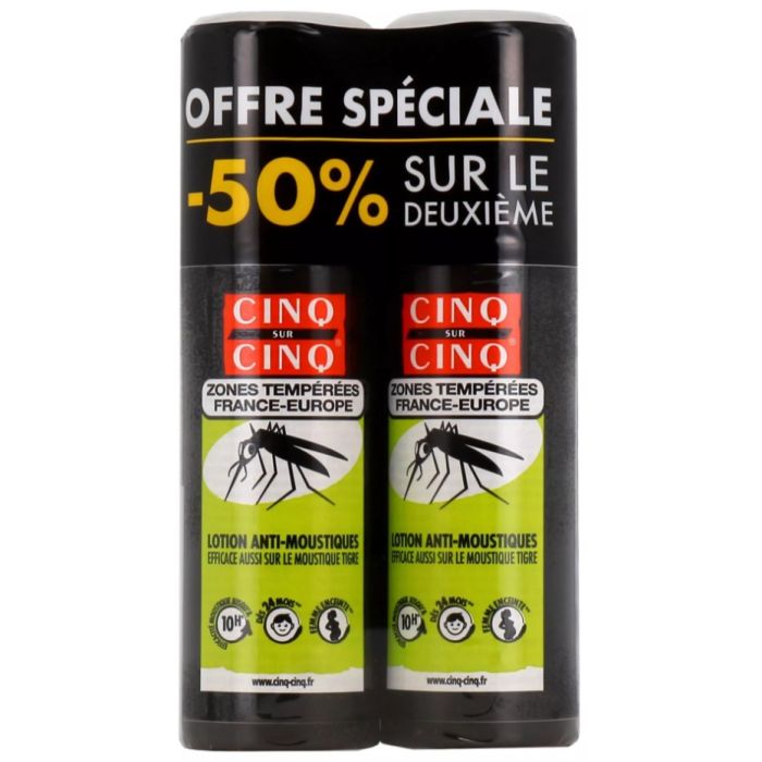 Cinq sur Cinq Lotion Anti-Moustique Zone Temperees 2x100ml