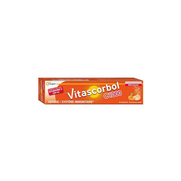 Vitascorbol c1000 vitamine c 1000mg x20 comprimes effervescents