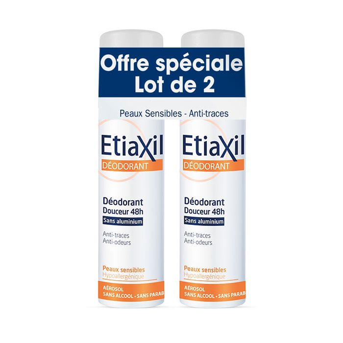 ETIAXIL Déodorant 48h Douceur Sans Aluminium 2x150ml