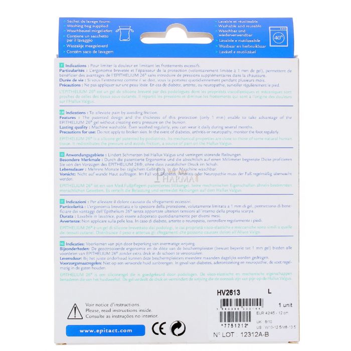 Protection hallux valgus epitact a l'epithelium 26 taille l