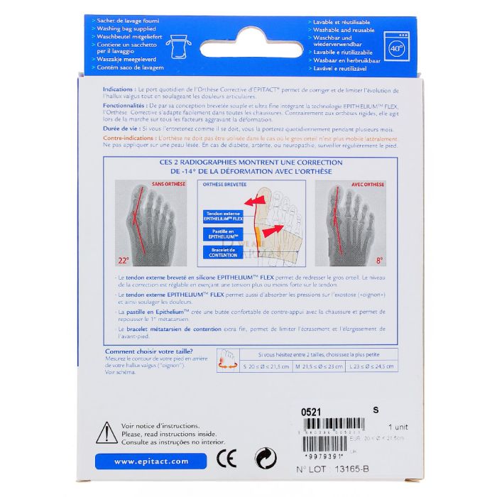 Orthese corrective epitact a l'ephitelium flex taille s