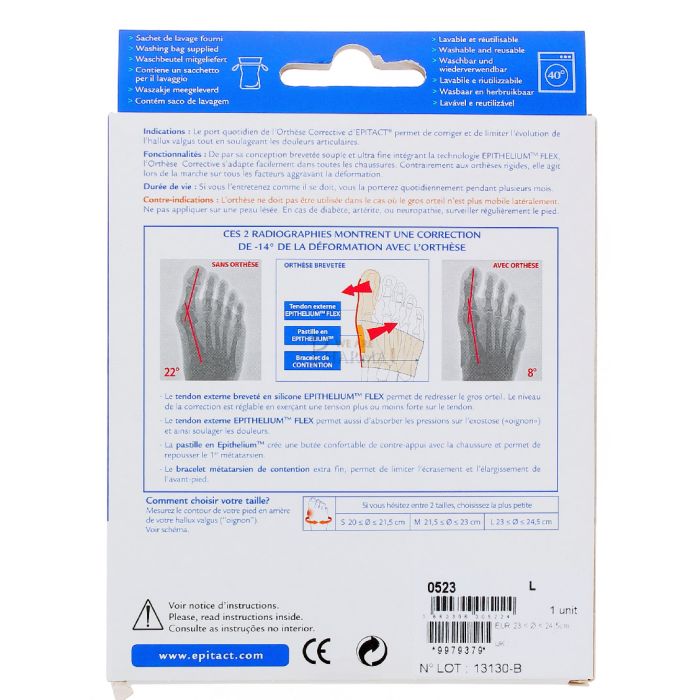 Orthese corrective epitact a l'ephitelium flex taille l