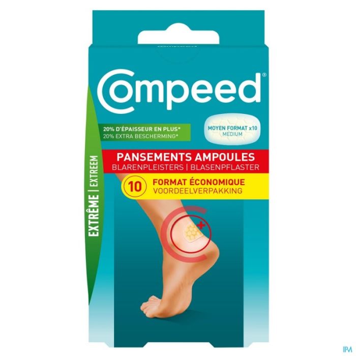 Compeed Extrême Pansements ampoules moyen format boite de 10 
