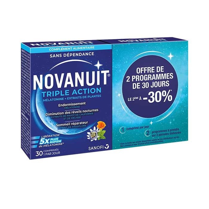 Novanuit triple action comprimes lot de 2 boites 30