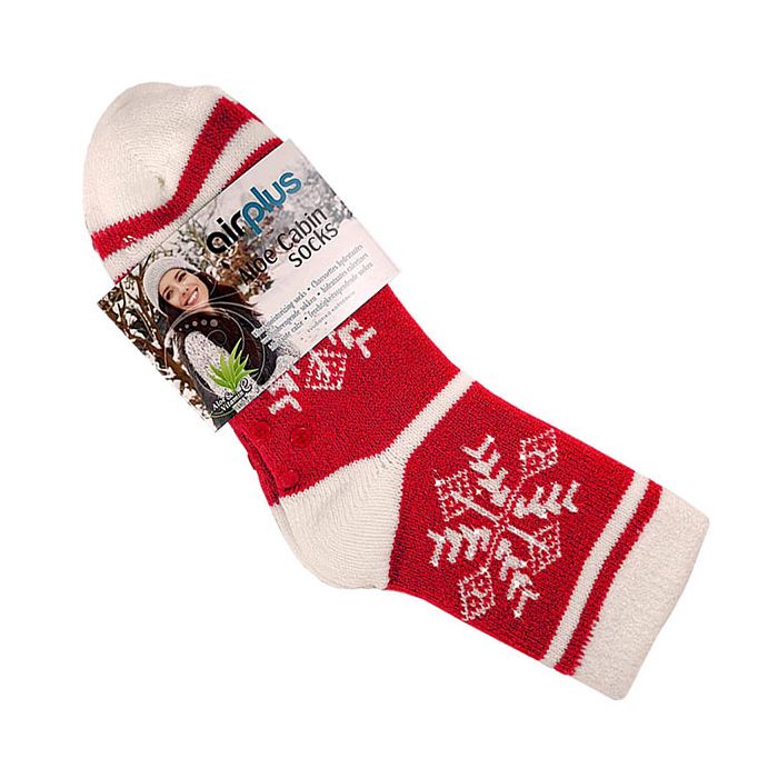Airplus Chaussettes Rouge Flocon Blanc