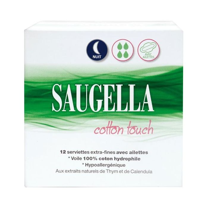 Saugella cotton touch serviettes nuit x12