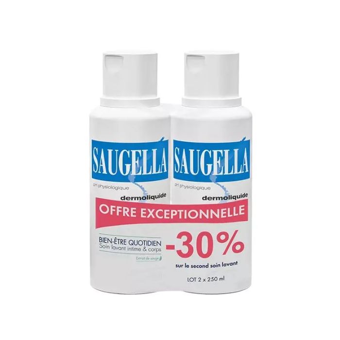 Saugella Dermoliquide PH Physiologique Toilette Intime 2 x 250ml