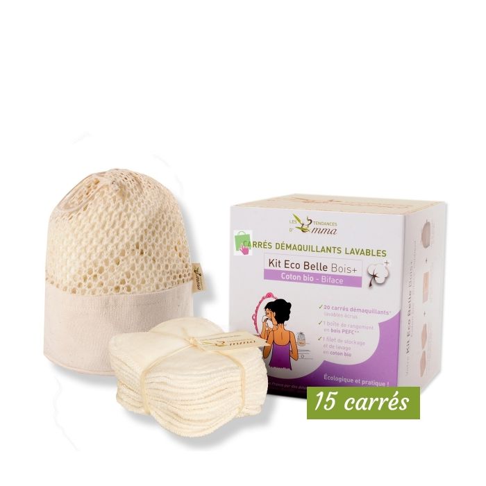 LES TENDANCES D'EMMA Kit Carrés Démaquillants Lavables