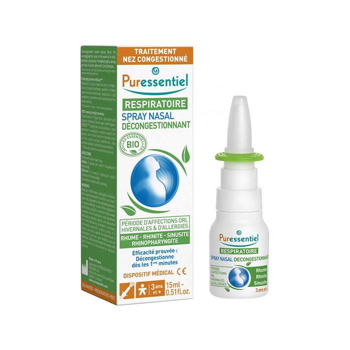 PURESSENTIEL Respiratoire Spray Nasal Décongestionnant BIO 15ml
