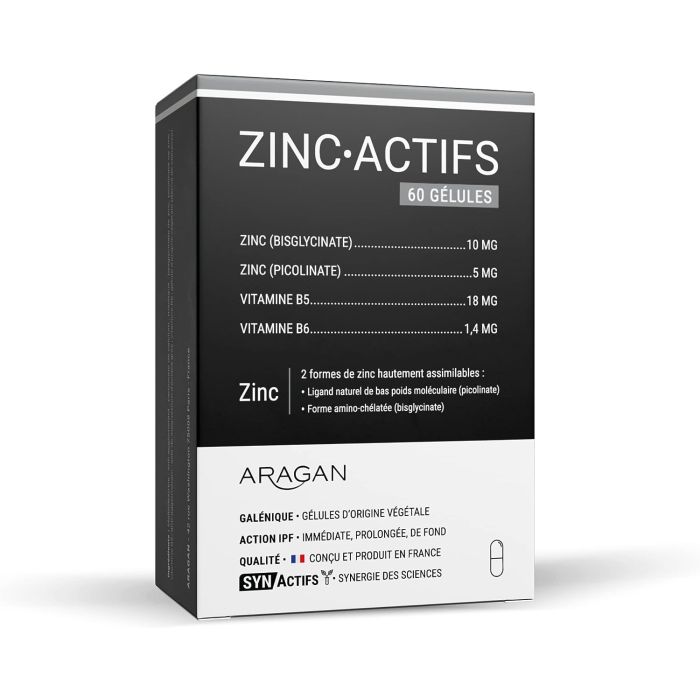 Synactifs zinc actifs 60 gelules - systeme immunitaire - peau