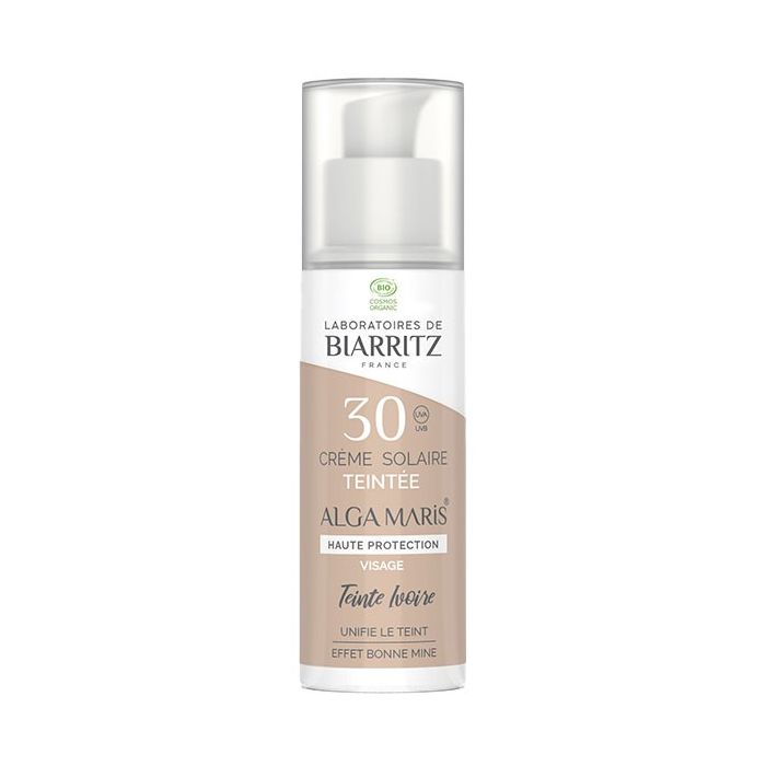 Laboratoires de Biarritz AlgaMaris Crème Solaire Teintée SPF30 Ivoire Bio 50ml