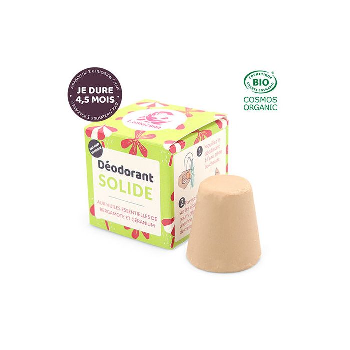 LAMAZUNA Déodorant Solide - Bergamote et Géranium