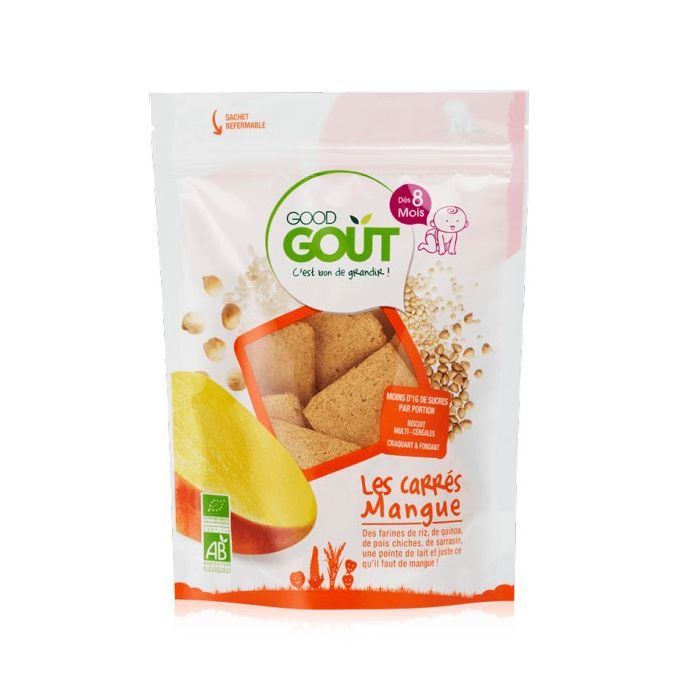GOODGOUT Biscuits Carrés Mangue +8m Bio 50g