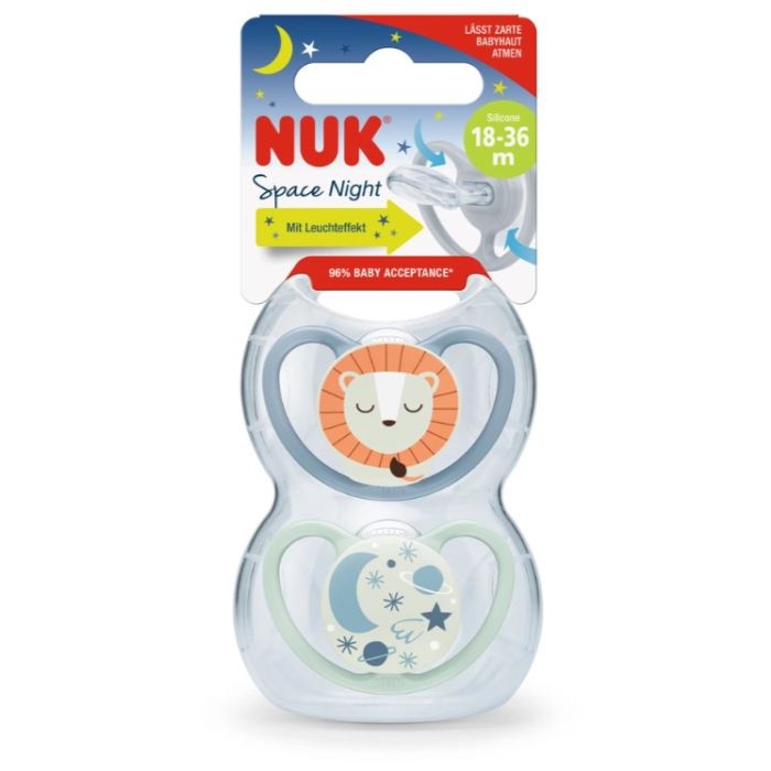 NUK Space Nuit Sucette Physiologique 18-36mois x2