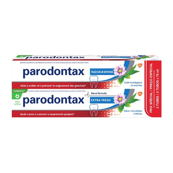 Parodontax dentifrice fraicheur intense dentrifice 2x75 ml