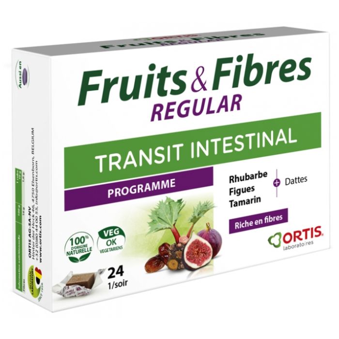 Ortis fruits & fibres regular transit intestinal - 24 cubes