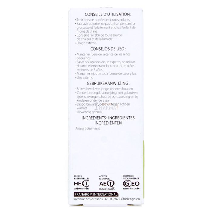 Huile essentielle santal des indes pranarom 10ml