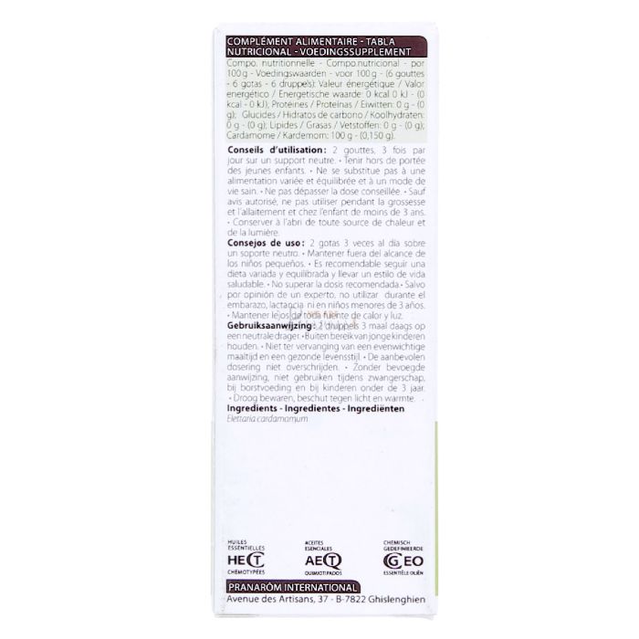 Huile essentielle cardamome pranarom 5ml