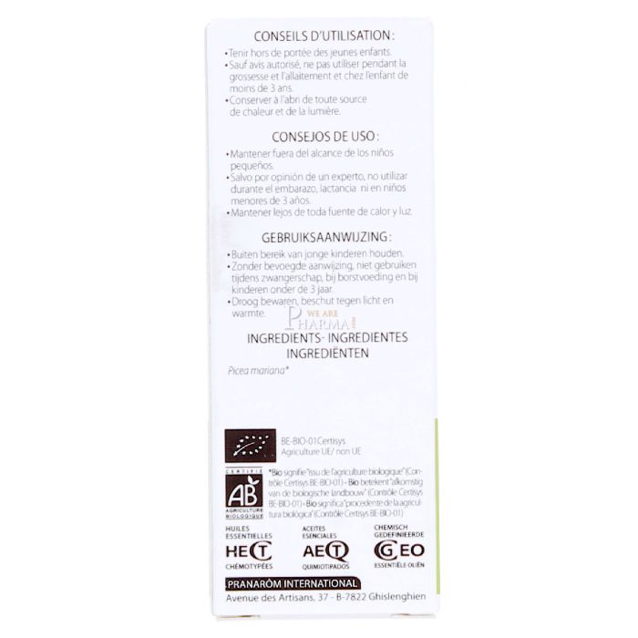 Huile essentielle epinette noire bio pranarom 10ml