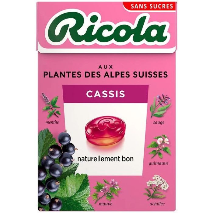 Ricola Cassis Bonbons Sans Sucres 50g