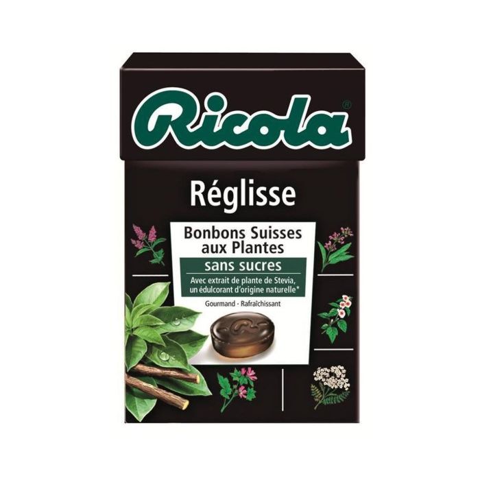 Ricola Reglisse Bonbon Sans Sucres 50g