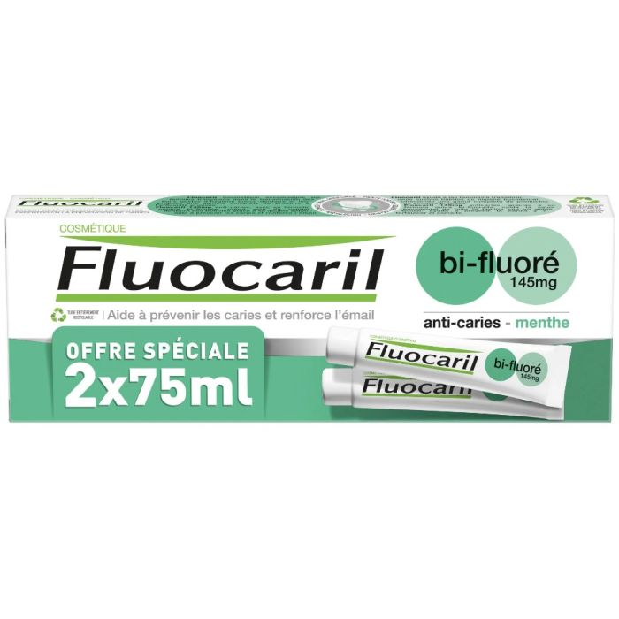 Fluocaril dentifrice bi-fluoré 145mg menthe 2x75ml