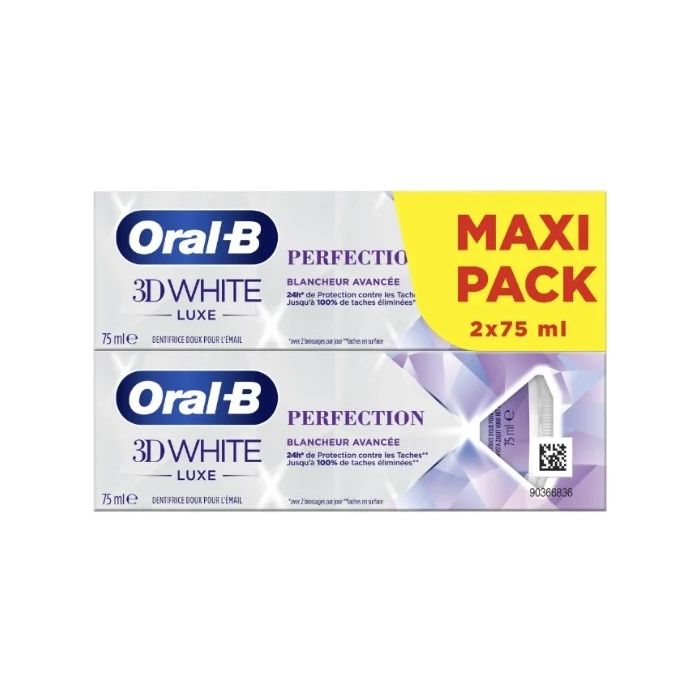 Dentifrice oral-b 3d white luxe perfection - 2x75ml