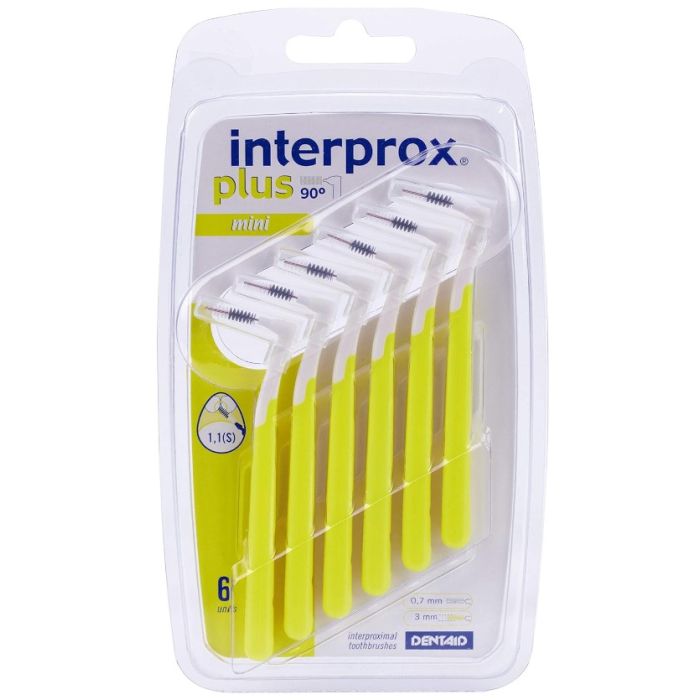 Interprox plus mini 6 brossettes interdentaires 1.1mm jaune