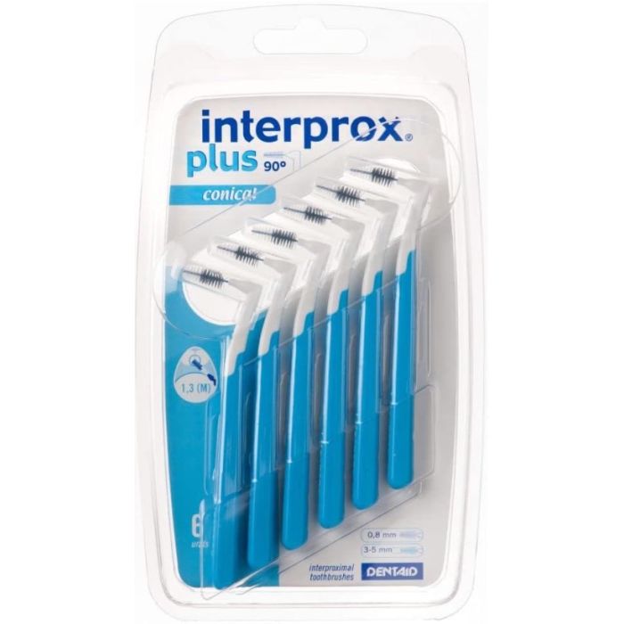 Interprox plus conical 6 brossettes interdentaires 1.3mm bleu