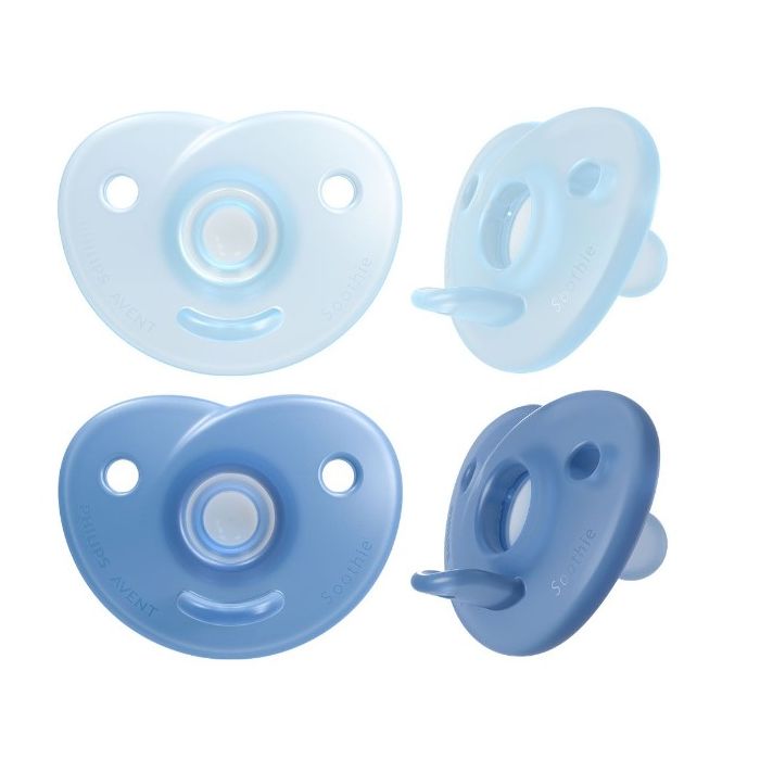 Avent Sucette Orthodontic Soothie 0-6m Bleu x2
