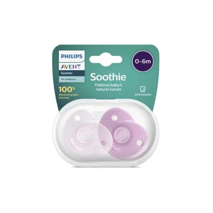 Avent Sucette Orthodontic Soothie 0-6m Rose x2