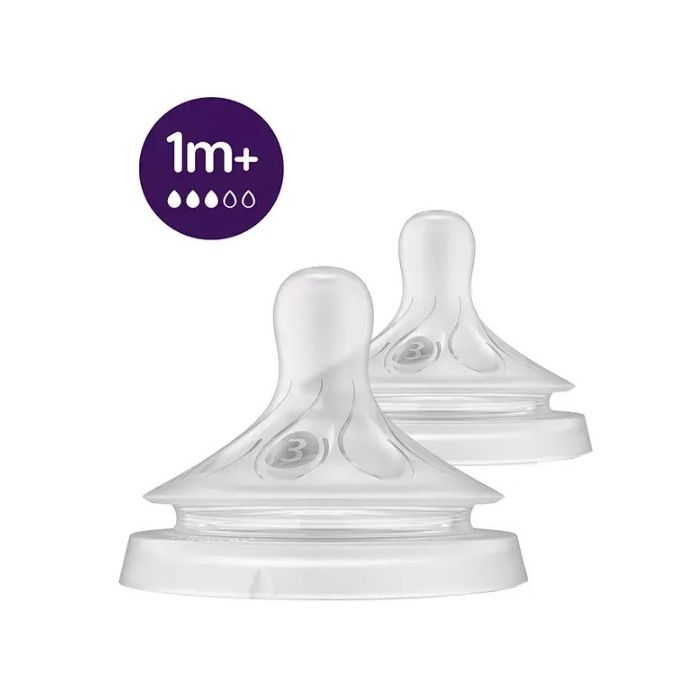Avent Natural Response Tetine Silicone Debit 3 - 1mois x2