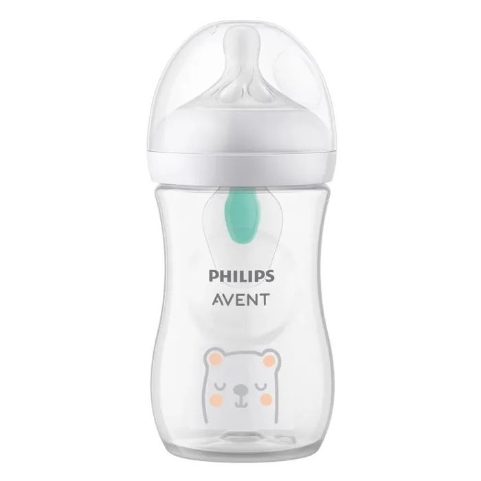 Avent Biberon Anti Colique avec Valve +1 mois 260ml Nounours