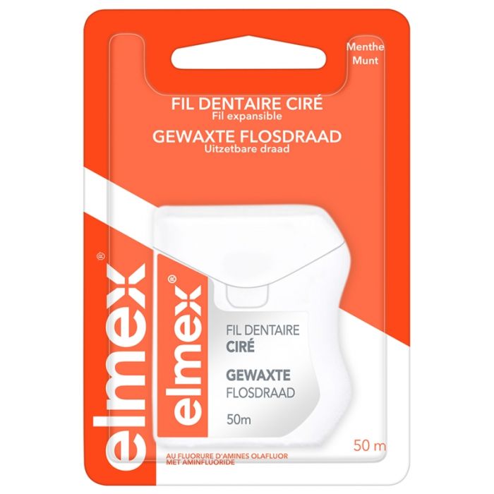 FIL DENTAIRE CIRE ELMEX MENTHE  50M