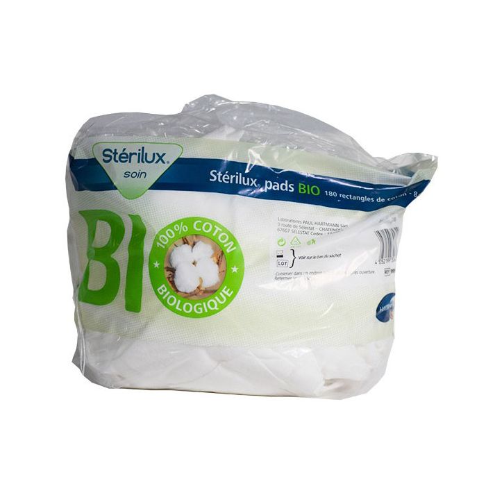 STERILUX PADS Rectangles de Coton BIO x180